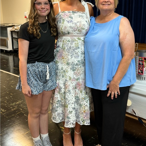 Ivory Lace Floral Midi Dress - Picture 2 of 4